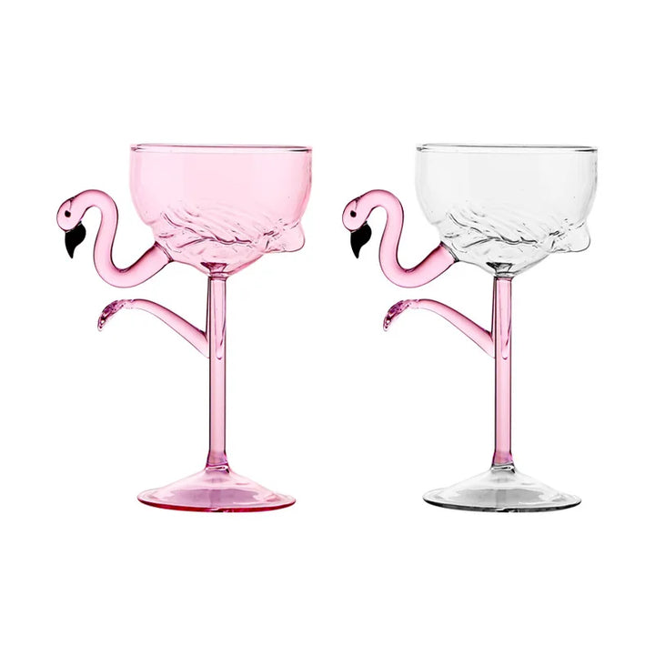 Azura | Pink Flamingo Cocktail Clear Party Glasses