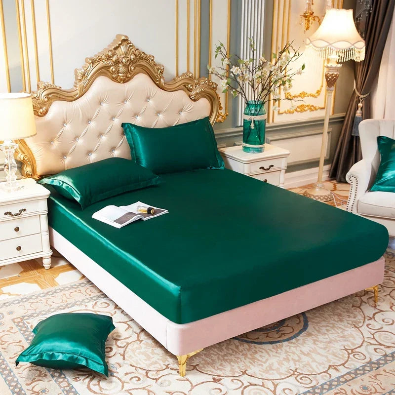 Silk Satin Elastic Fitted Sheet with FREE* Silk Satin Pillowcases Bowlift