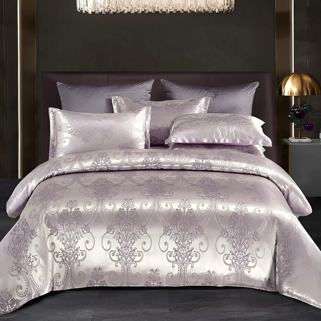 BowLift | Chic Satin Jacquard Duvet Cover for Luxury Bedroom