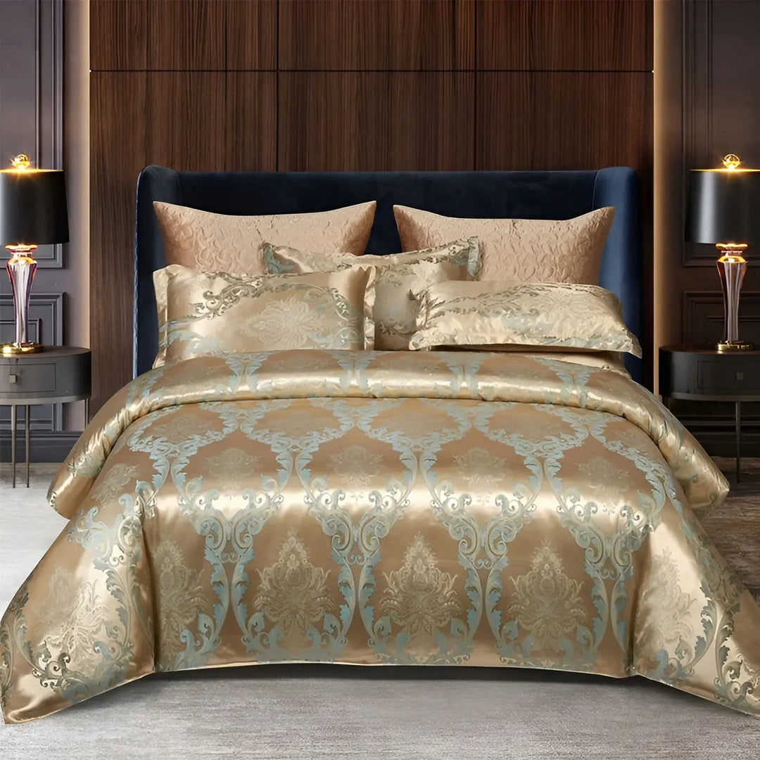 BowLift | Chic Satin Jacquard Duvet Cover for Luxury Bedroom