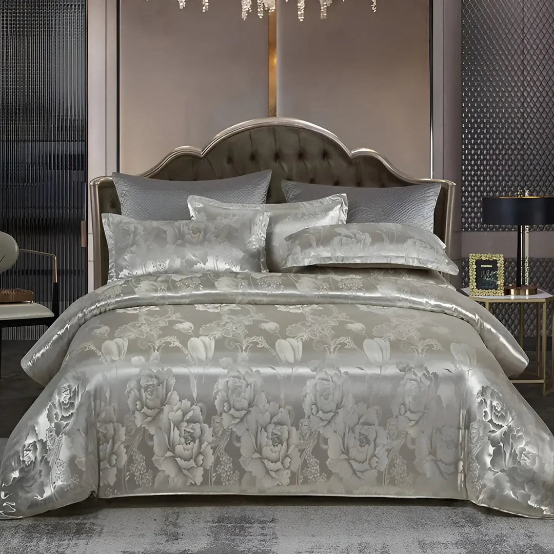 BowLift | Chic Satin Jacquard Duvet Cover for Luxury Bedroom