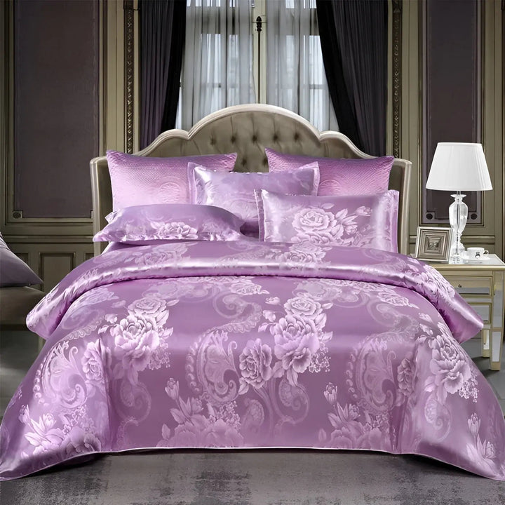 BowLift | Chic Satin Jacquard Duvet Cover for Luxury Bedroom
