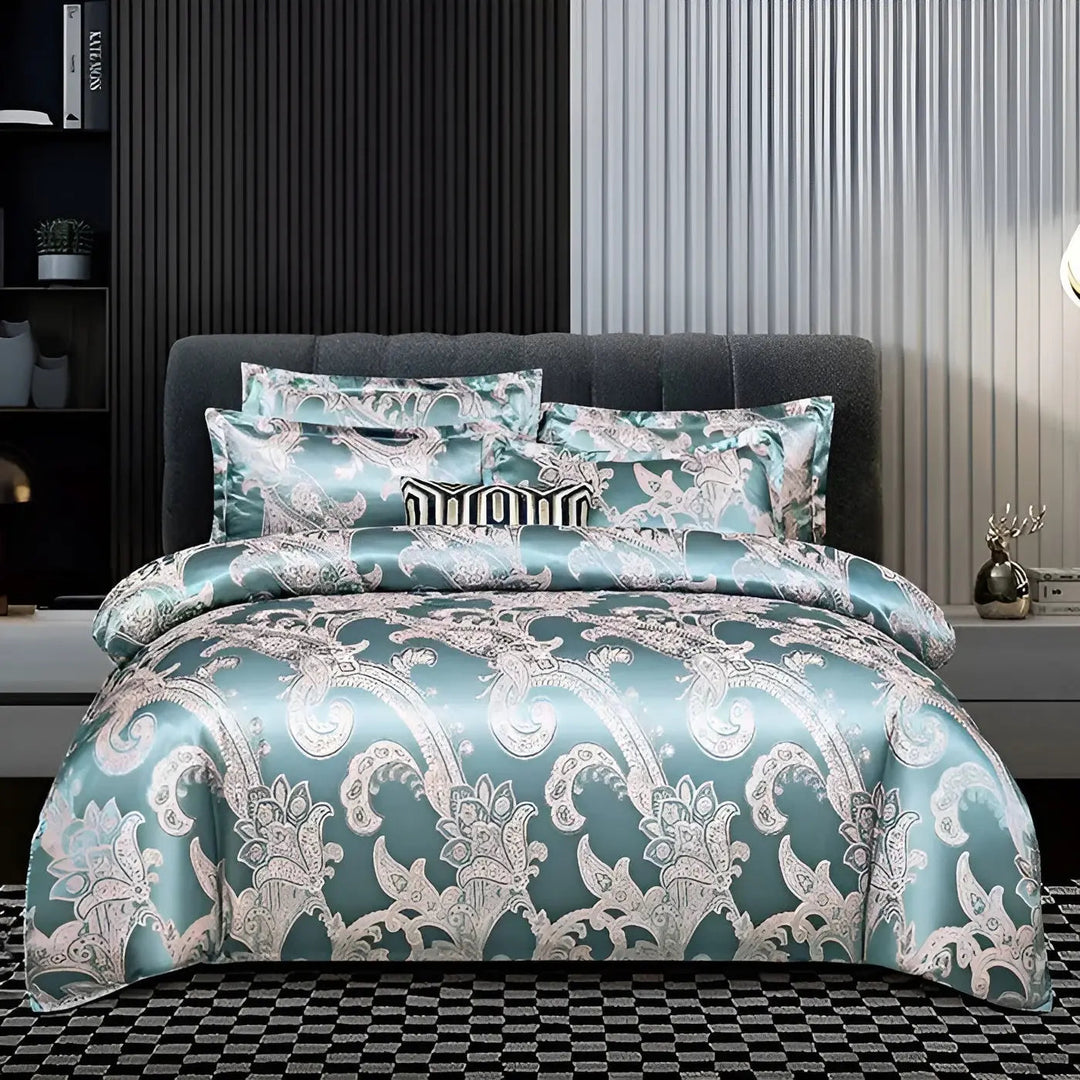BowLift | Chic Satin Jacquard Duvet Cover for Luxury Bedroom