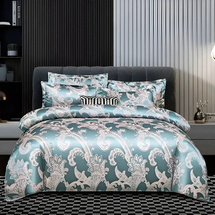 BowLift | Chic Satin Jacquard Duvet Cover for Luxury Bedroom