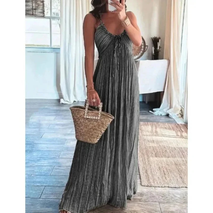 Renly - Sleeveless A-Line Sling Long Dress