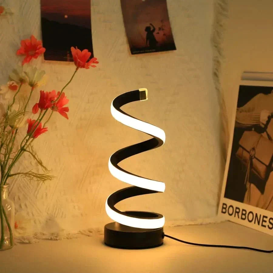BowLift | Spiral LED Table Lamp – Modern Adjustable Light