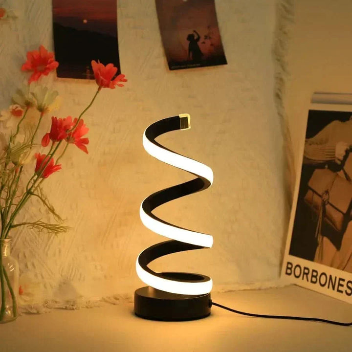 BowLift | Spiral LED Table Lamp – Modern Adjustable Light