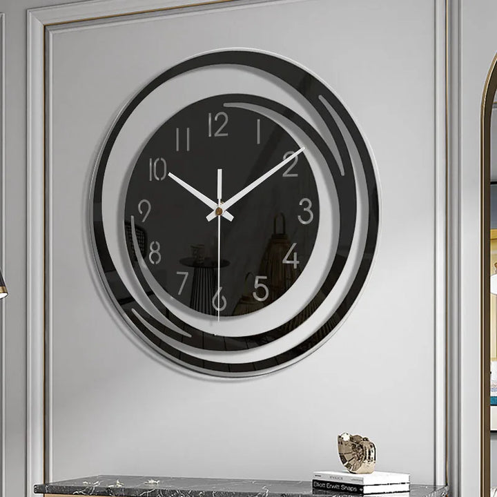 BowLift | Acrylic Wall Clock - Scandinavian Design - Black - Clock