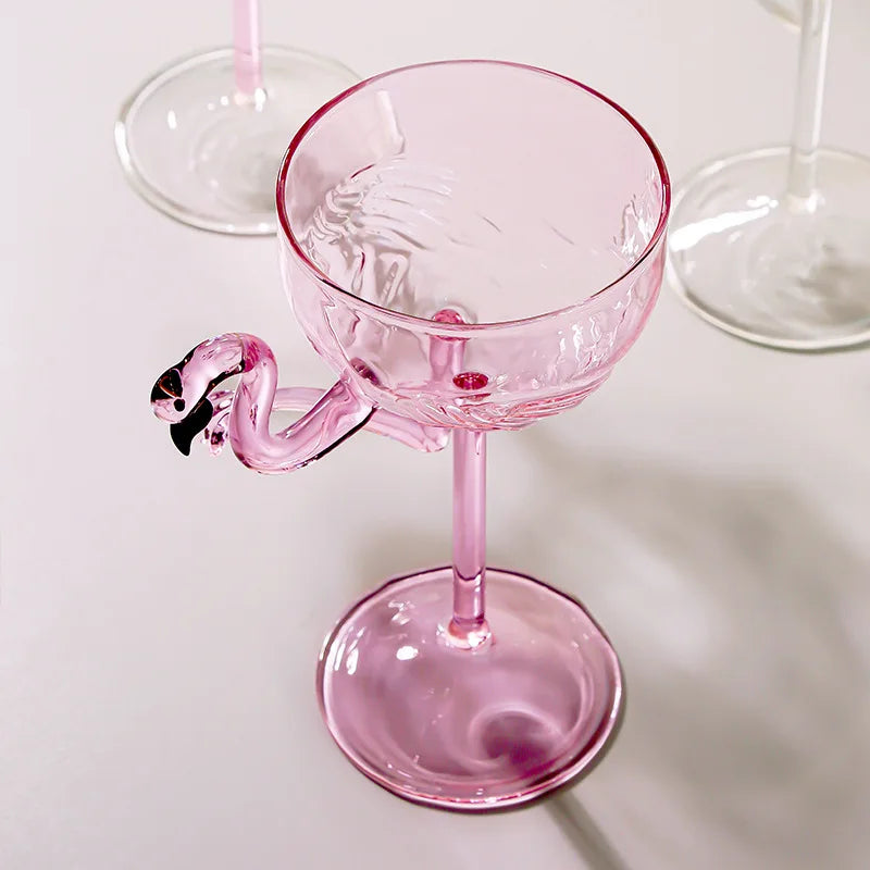 Azura | Pink Flamingo Cocktail Clear Party Glasses