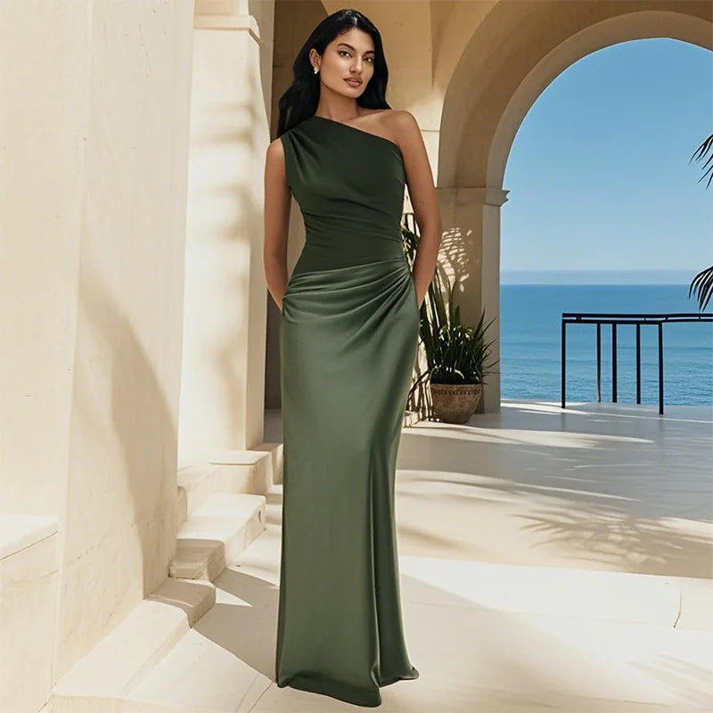 Luna™ | Maxi Dress with a Gilt in Satin
