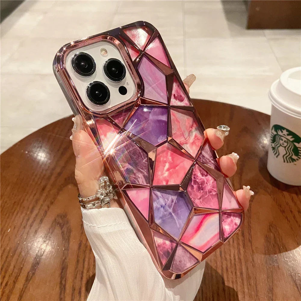 Azura | Geometric Colorful Marble iPhone Case