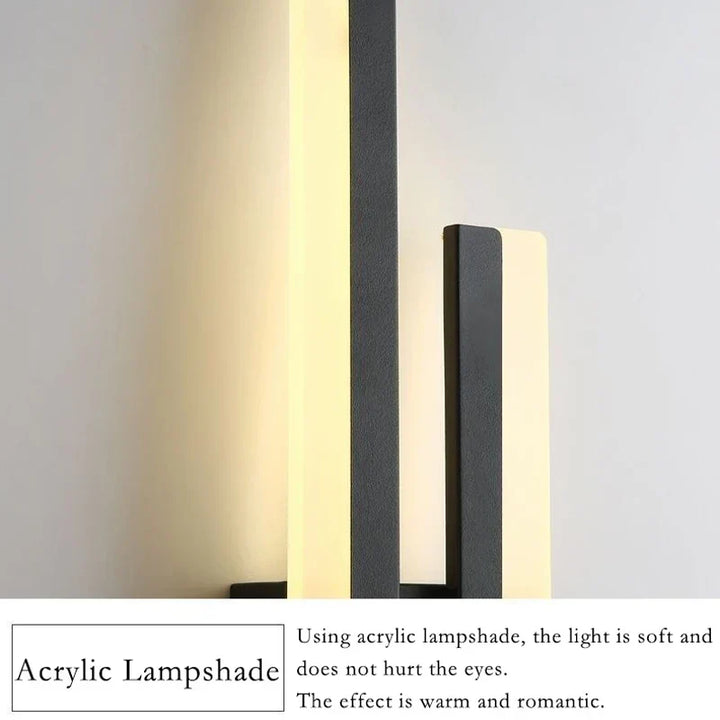 BowLift | Modern LED Wall Lamp: Black/Gold Acrylic Room Decoration Light