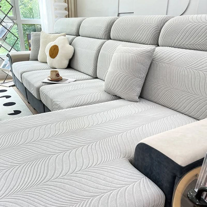 BowLift | PlushSecure - Elegant Jacquard Sofa Cover for Non-Slip Comfort
