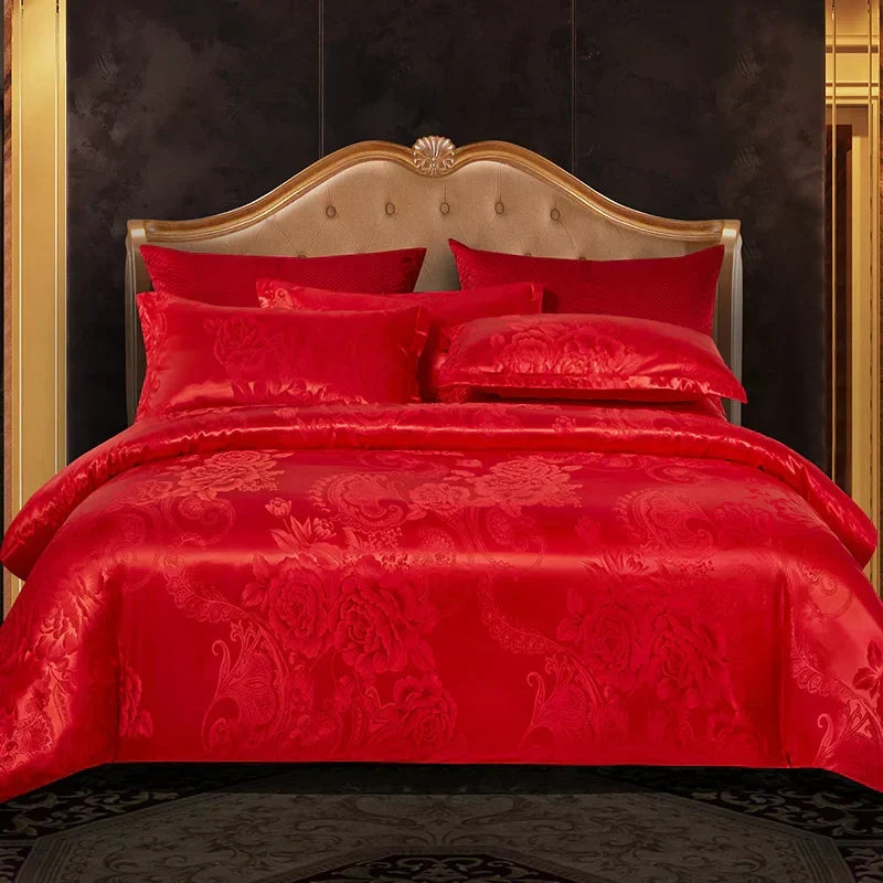 BowLift | Satin Rayon Jacquard Duvet Cover Set 264x229cm – Luxury Summer Bedding for Comfortable Sleep & Home Décor