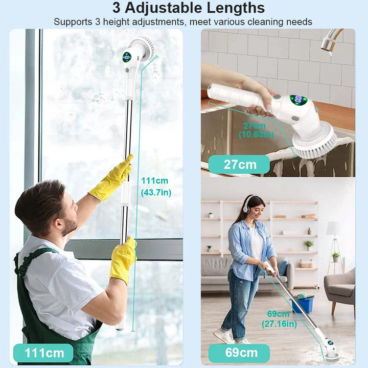BowLift | Single Cleaning Solution: 8-in-1 Multifunctional Electric Cleaning Brush - Wireless and Rotating for Bathroom, Kitchen, Windows, and Toilet