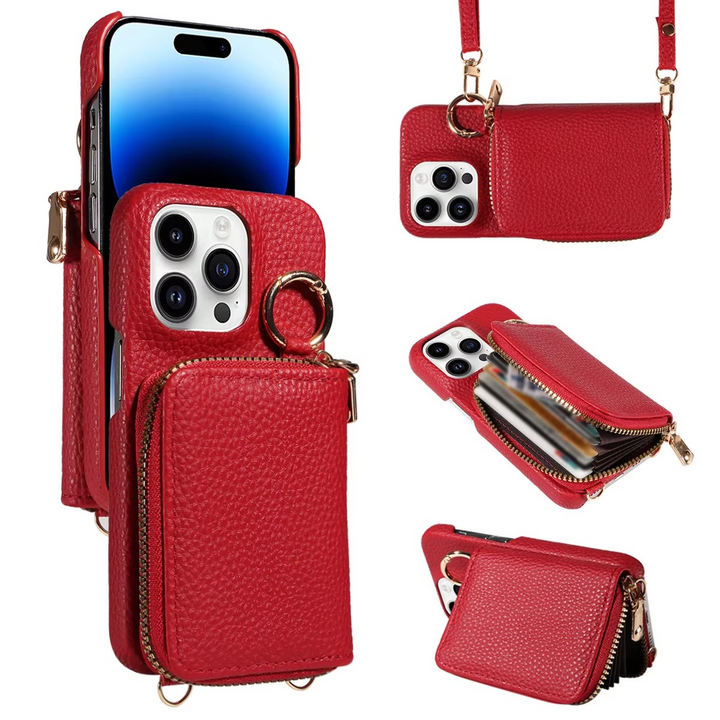 Azura | Premium Leather Multi-Function iPhone Case with Anti-Degaussing Protection