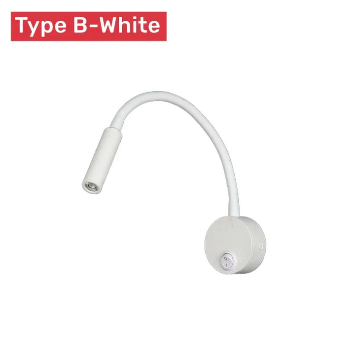 BowLift | Modern Flexible LED Reading Wall Lamp with Switch for Bedroom and Study - 1W/3W