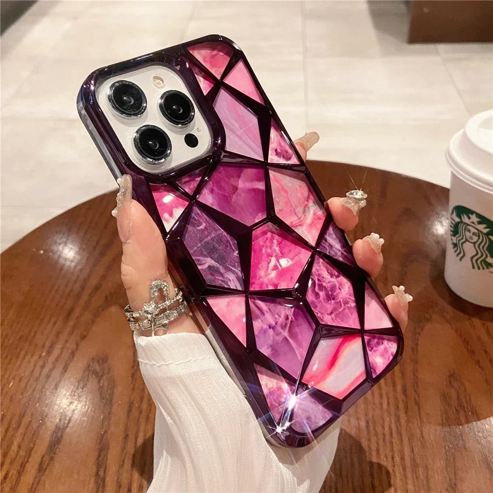 Azura | Geometric Colorful Marble iPhone Case