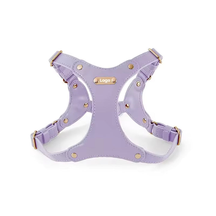 Adjustable Leather Dog Harness with Custom Engraving Azura