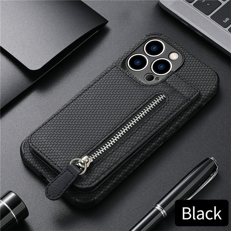 Azura | Zip Zip Elegance Wallet iPhone Case