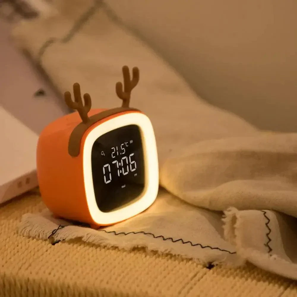 BowLift | Cartoon Bunny LED Alarm Clock with Night Light – Rechargeable, Cute Digital Display for Kids & Bedrooms