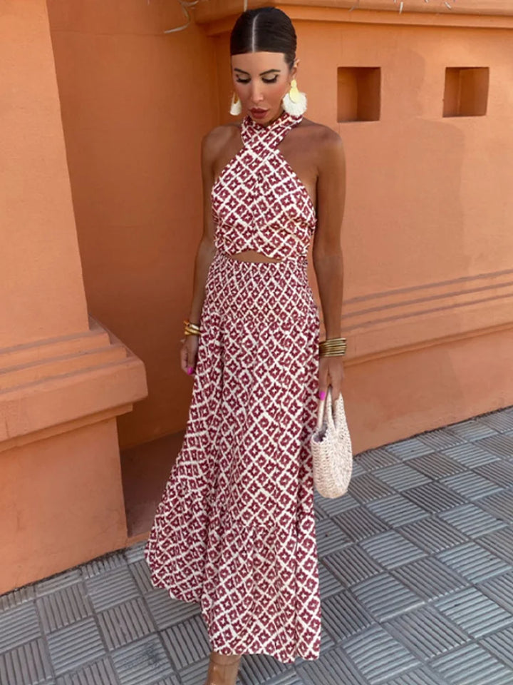 Mickay - Elegant, Ruched Midi Dress with Off-Shoulder Design