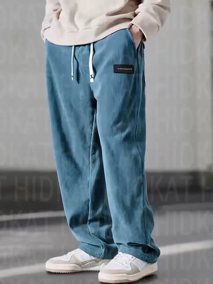 Scarlat - Casual Loose Fit Corduroy Pants