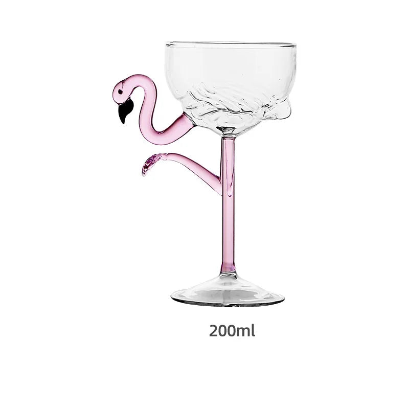 Azura | Pink Flamingo Cocktail Clear Party Glasses