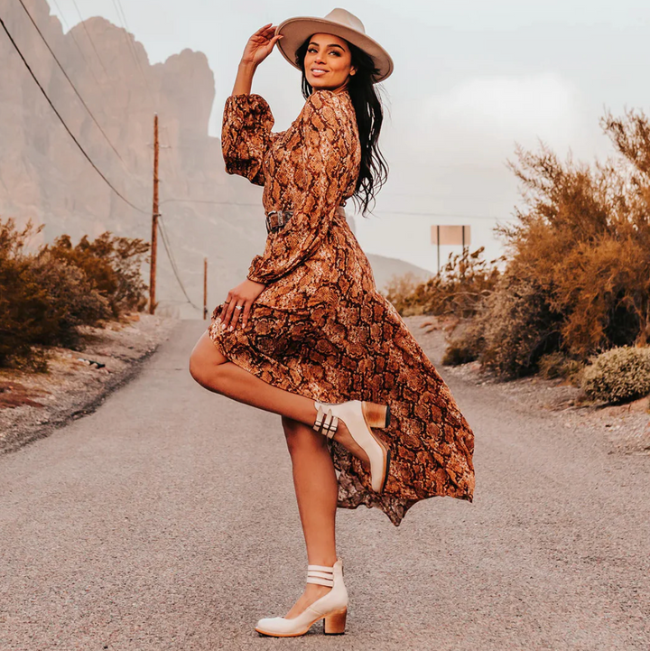 Zoey - Vintage Elegance Leather Heels