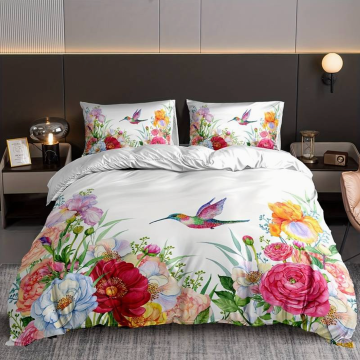 BowLift | Colorful Flowers Aura Duvet with Pillowcases