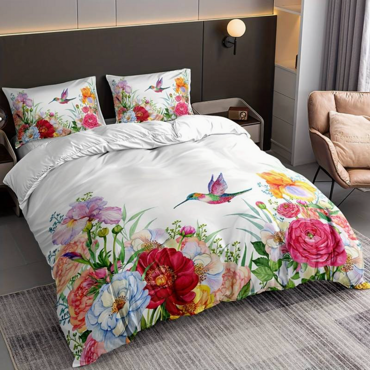 BowLift | Colorful Flowers Aura Duvet with Pillowcases