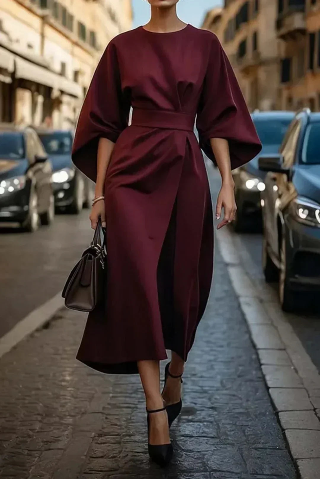 Clare™ | Stylish Belted Maxi Dress