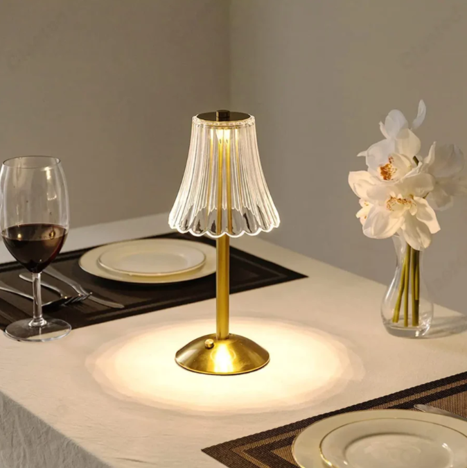 BowLift | Wireless Crystal Table Lamp with Dimming Function