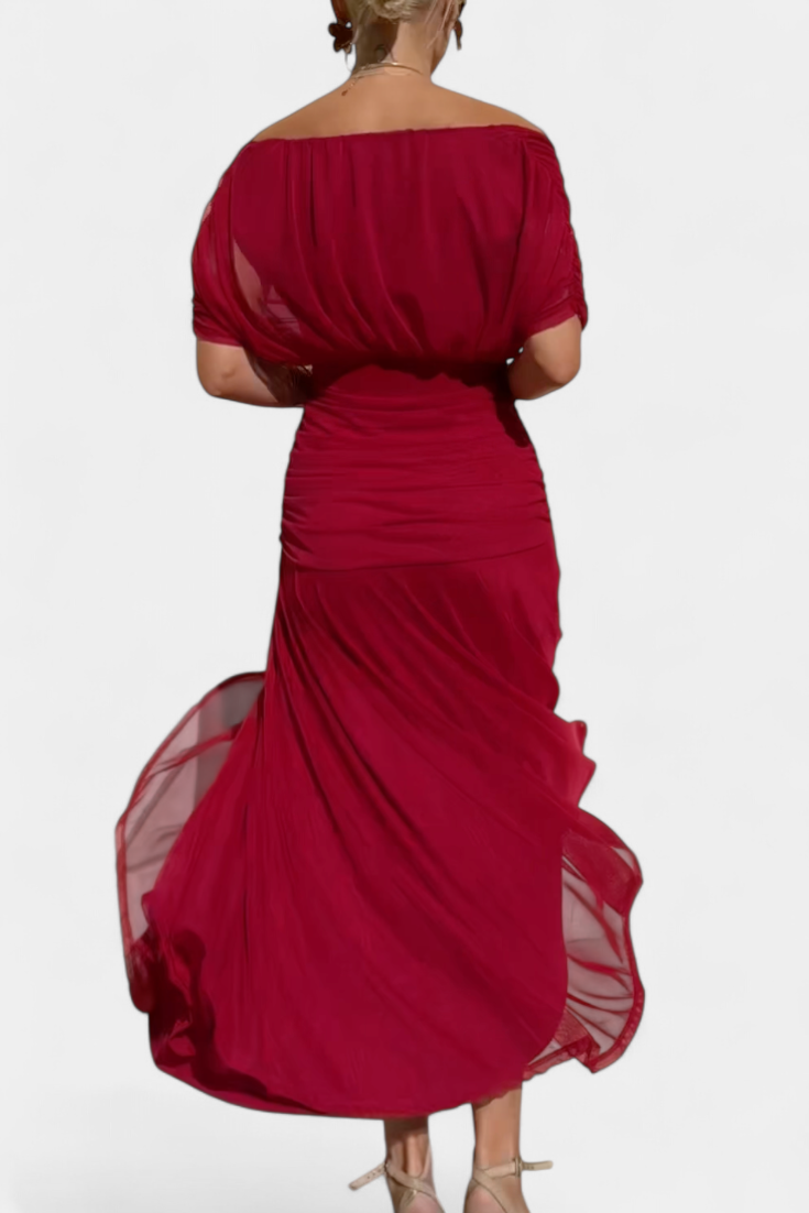 Florendra™ | Long Floral V Neck Dress