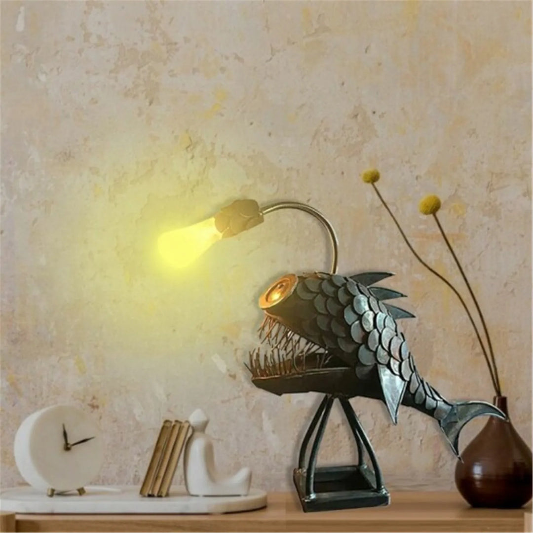BowLift | Table lamp - RusticFish - Adjustable lighting - Handmade artistic charm