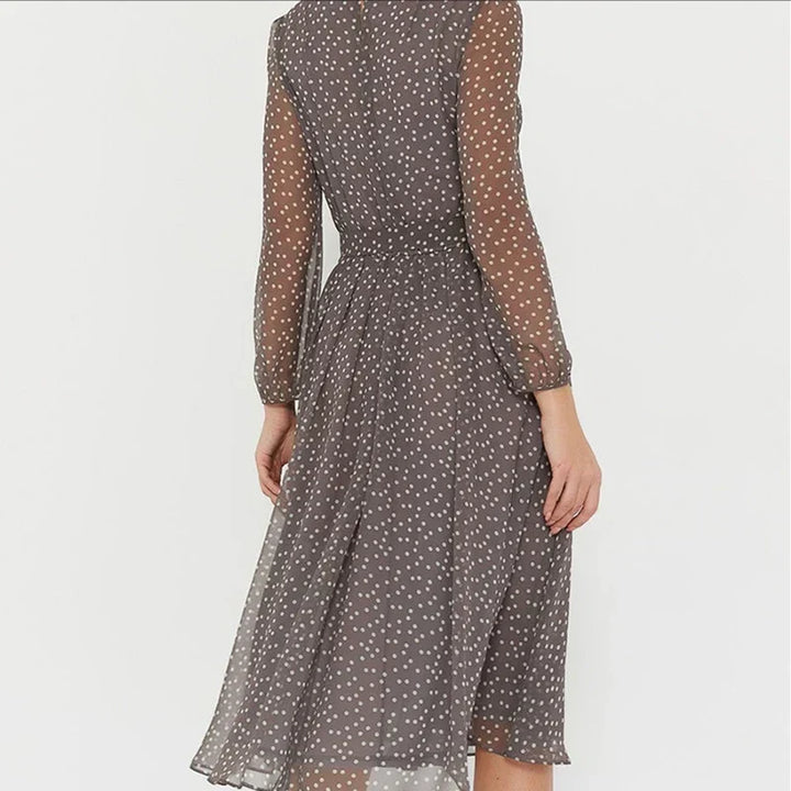 Delfie – Flowy Polka Midi Dress