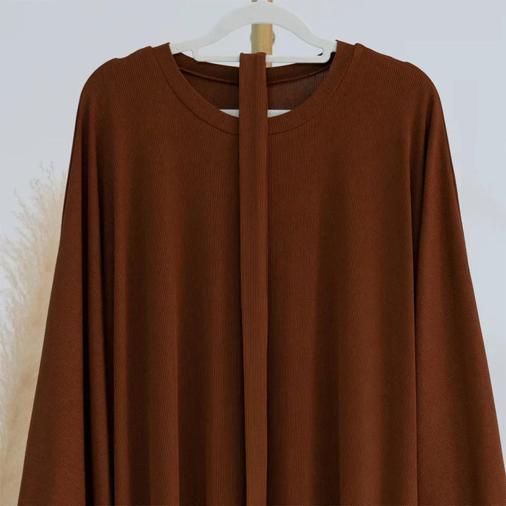 Ariane - Elegant Knitted Abaya with Belt and Side Pockets