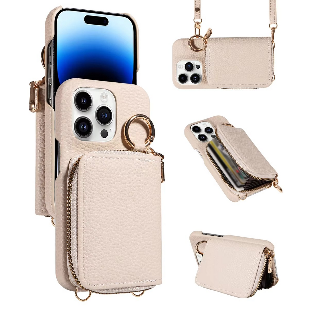 Azura | Premium Leather Multi-Function iPhone Case with Anti-Degaussing Protection