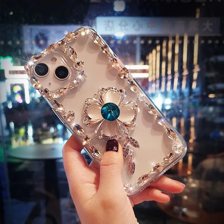 Azura | Sparkle Shell Diamond Bow iPhone Case