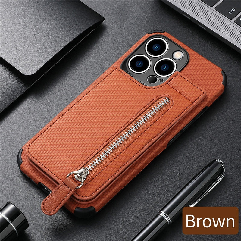 Azura | Zip Zip Elegance Wallet iPhone Case