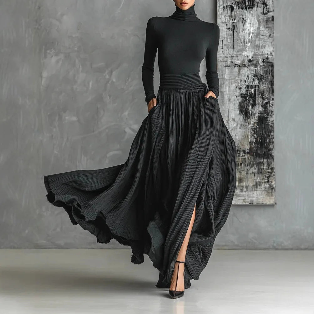 Aline - High Waist Maxi Skirt Plus Shirt