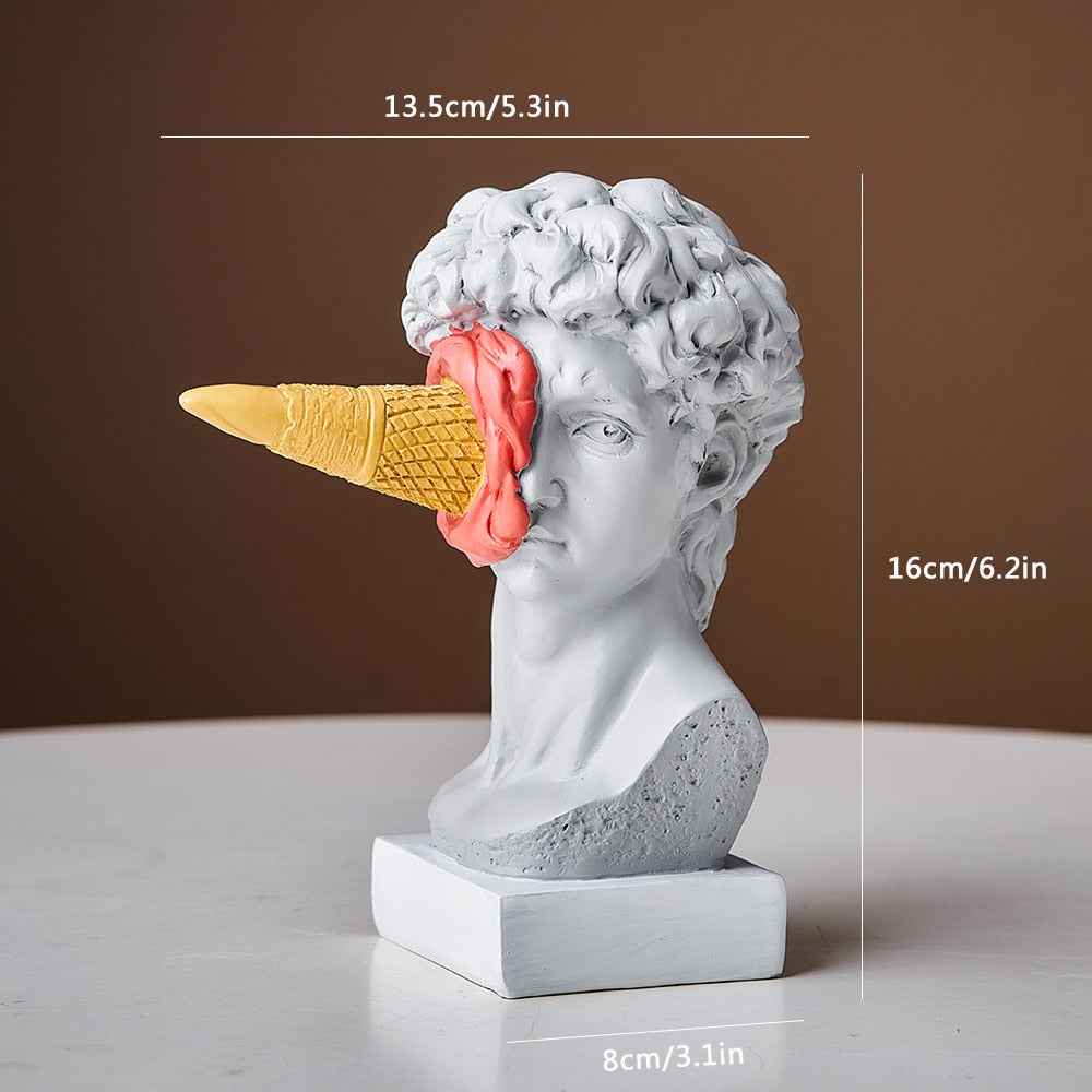 BowLift | David Figurine with Ice Cream Home Decoration Sculpture