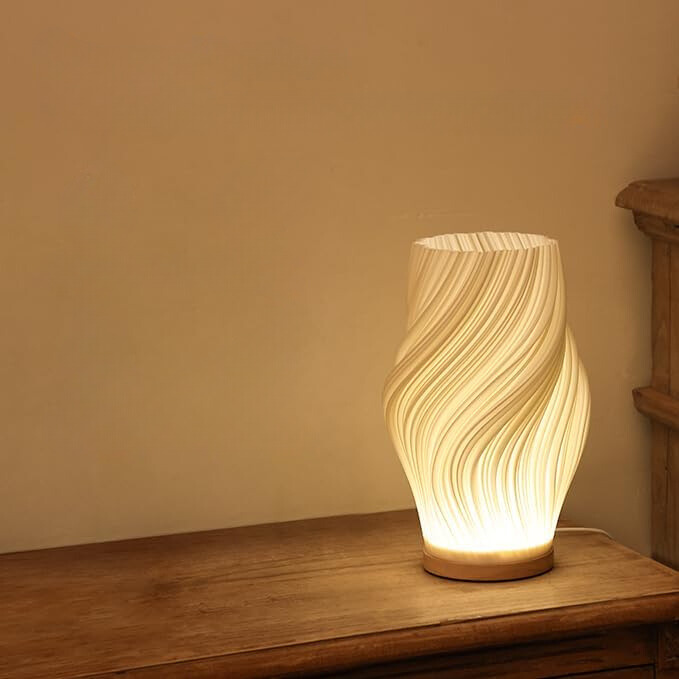 BowLift | LunaSwirl | Luxury Modern Swirl LED Table Lamp – Elegant Ambient Lighting