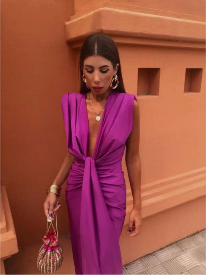 Moriah - Elegant Pleated  Maxi Dress
