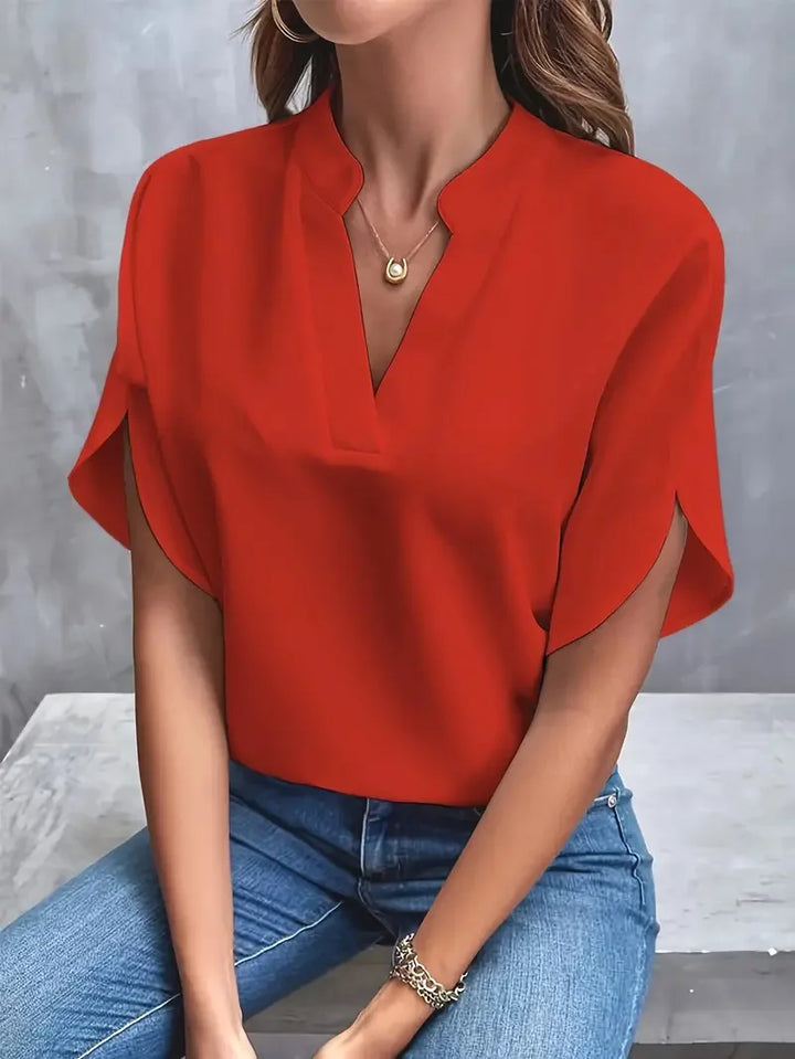 Annemie | Stylish V-Neck Flowing Blouse