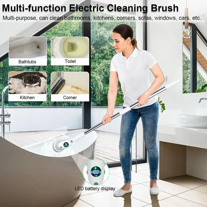 BowLift | Single Cleaning Solution: 8-in-1 Multifunctional Electric Cleaning Brush - Wireless and Rotating for Bathroom, Kitchen, Windows, and Toilet