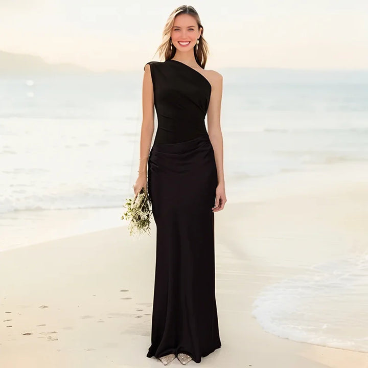 Maxi Dress with Exposed Shoulder