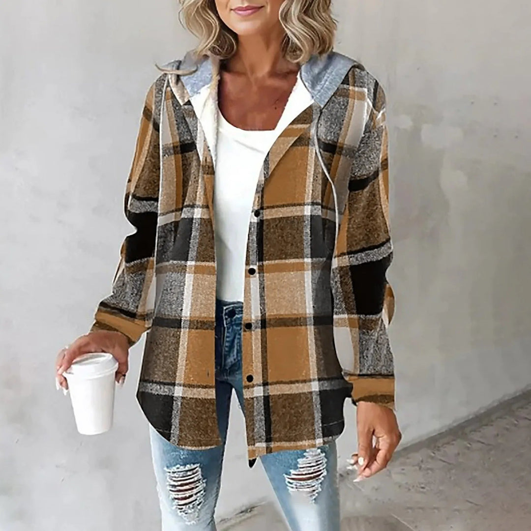 KLEA – LAID-BACK PLAID HOODED SHIRT JACKET