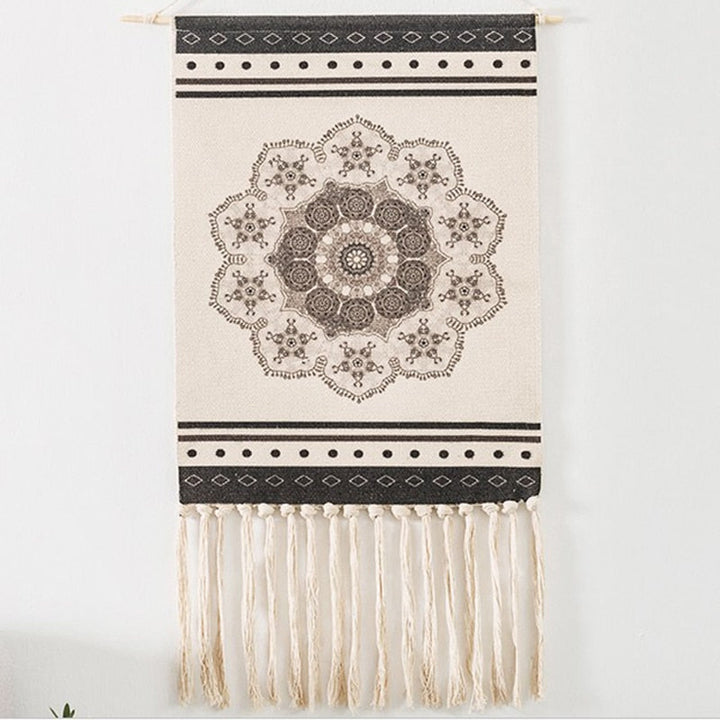 BowLift | Bohemian Wall Tapestry, Macrame Wall Hanging, Home Decoration, Cotton Linen Tassel, Handcrafted, Woven, Geometric Canvas Art, Background Wall Tapestries