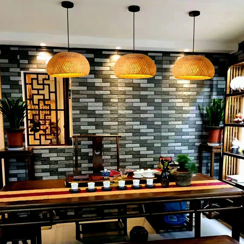 BowLift | Luxora Handwoven Bamboo Pendant Light - Eco-friendly Ceiling Lamp